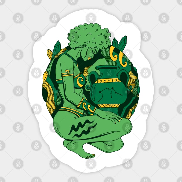 Forrest Green Aquarius Beauty Sticker by kenallouis